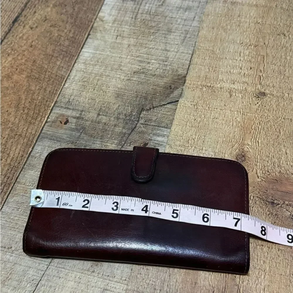 COACH VTG MAHOGANY BROWN LEATHER CHECKBOOK KISSLOCK PURSE BAG WALLET RARE!